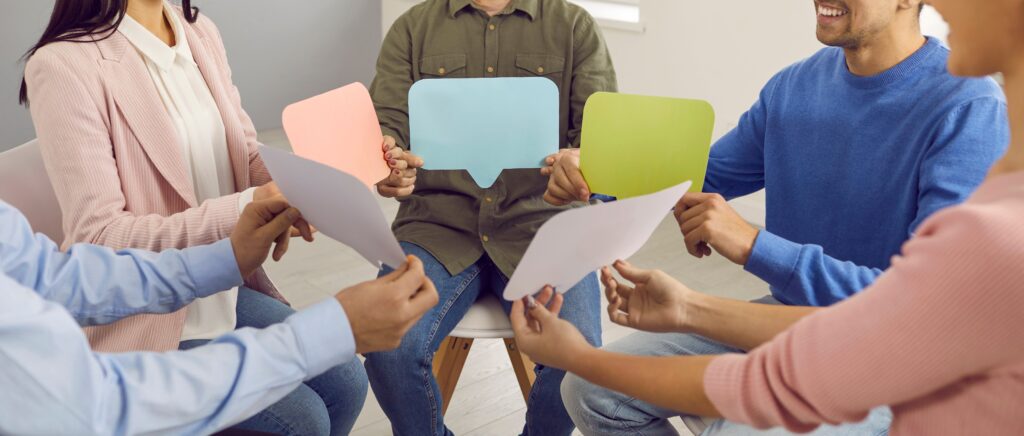 a group therapy session during st. johns sober living 