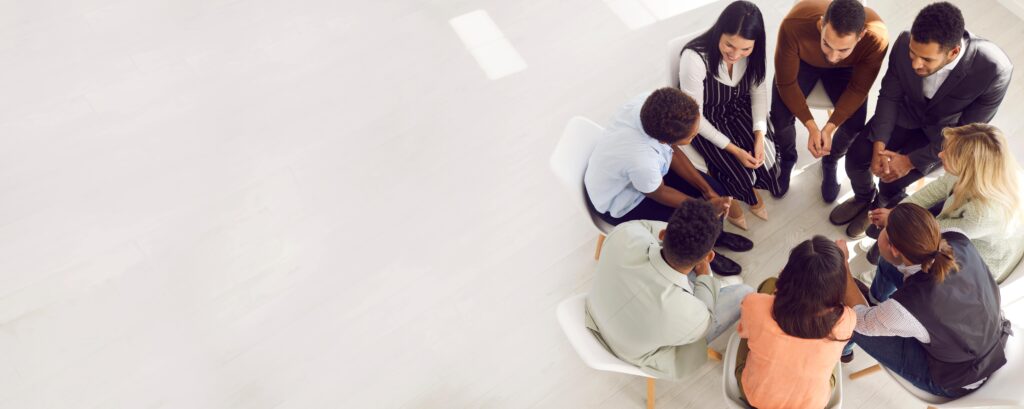 A group therapy session during St. Johns sober living.